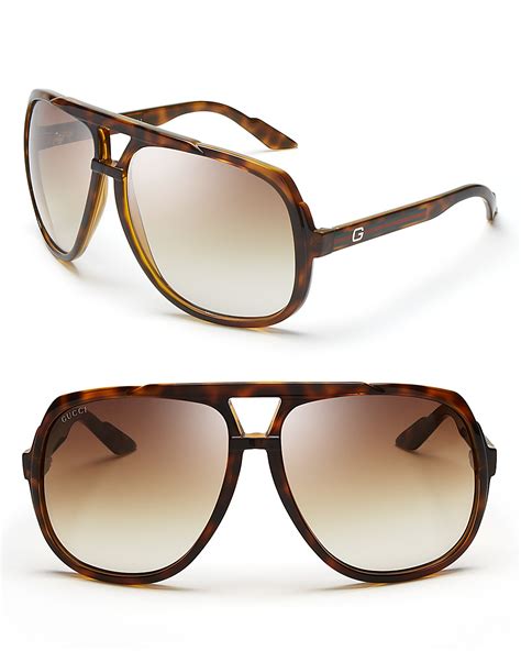 gucci brown slim aviator sunglasses|gucci oversized acetate aviator sunglasses.